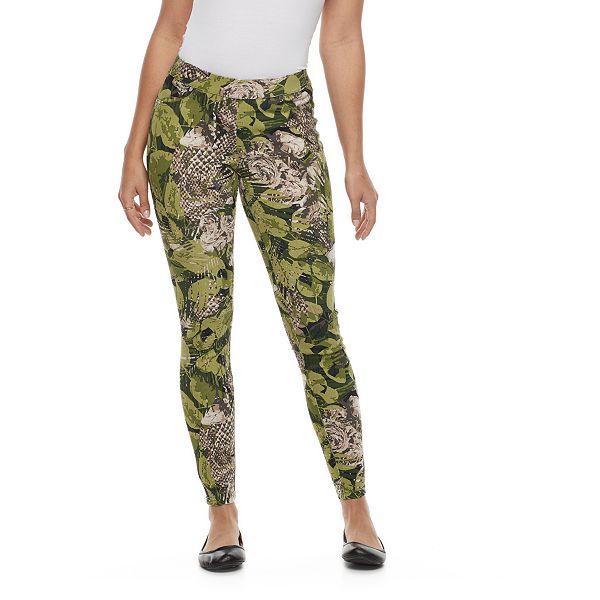 Women's Utopia by HUE Floral Palm Print Denim Leggings