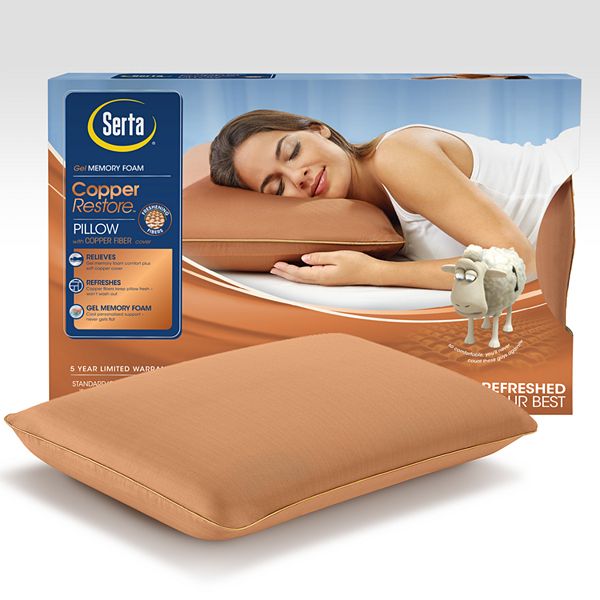 Serta Copper Restore Anti Microbial Gel Memory Foam Pillow
