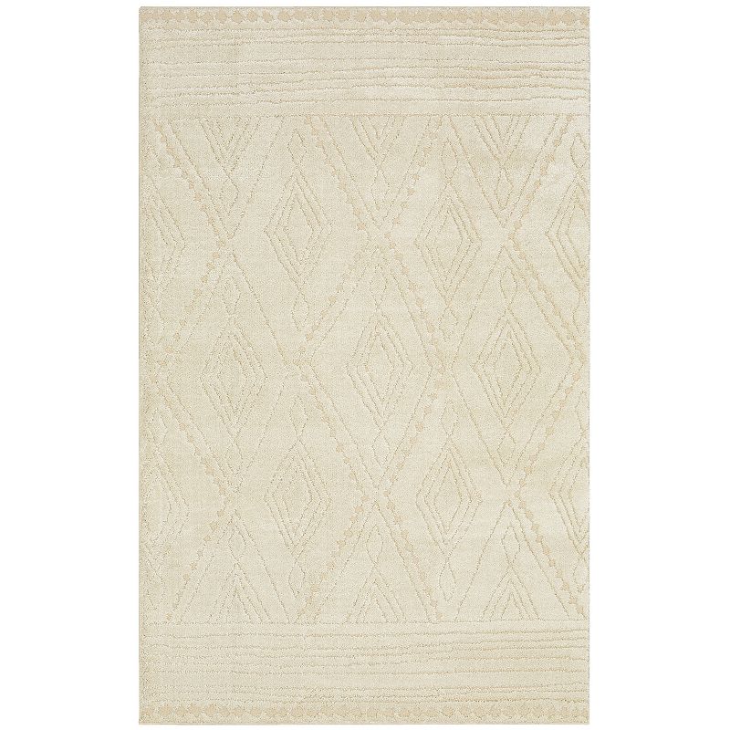 Mohawk Home Nomad Vado EverStrand Geometric Rug, White, 3X5 Ft