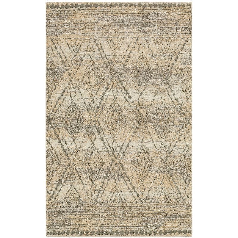Mohawk Home Nomad Vado EverStrand Geometric Rug, Light Grey, 5X8 Ft