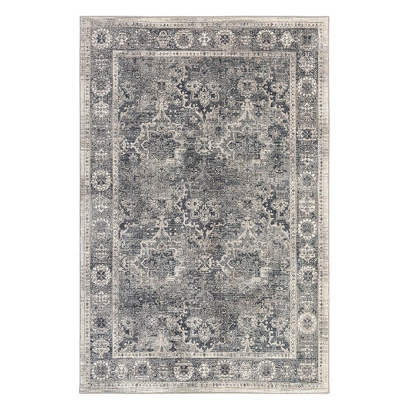 Mohawk Home Studio Fair Point EverStrand Framed Floral Rug, Gray, 5X7.5 Ft