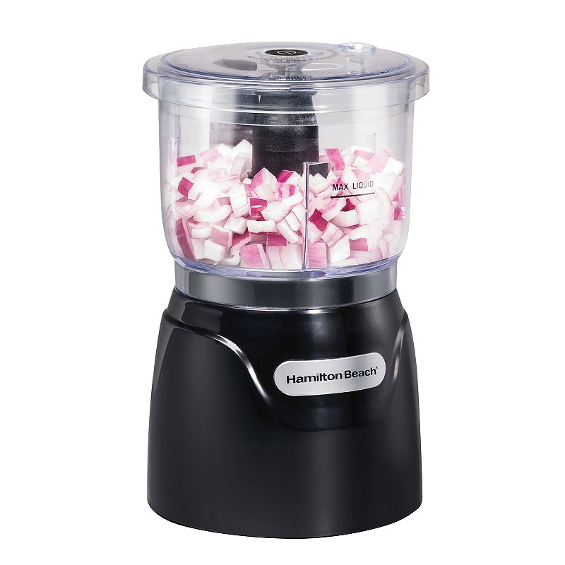 Hamilton Beach - Stack & Press 3-Cup Food Chopper - Black