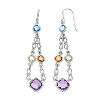 Sterling Silver Gemstone Chandelier Earrings