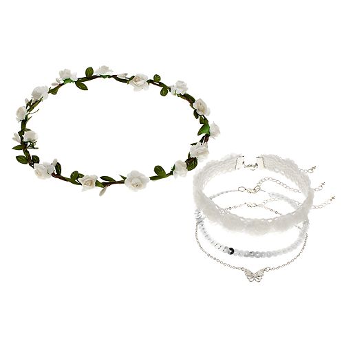 Roblox Choker Necklace Girls 4 16 Elli By Capelli Flower Crown Choker Necklace Set