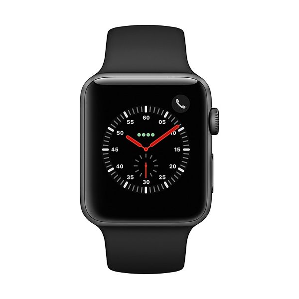 Apple Watch Series 3 (GPS + Cellular) 42mm Space Gray Aluminum Case with  Black Sport Band