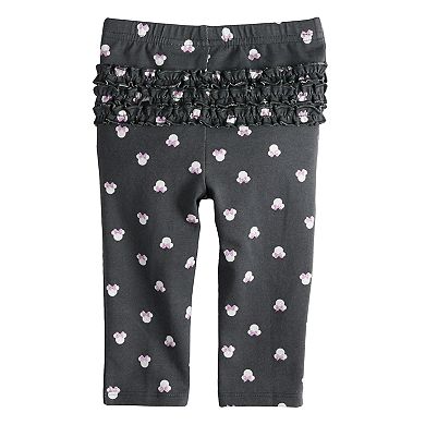 Disney's Minnie Mouse Baby Girl Glittery Print Ruffled Leggings by Jumping Beans®