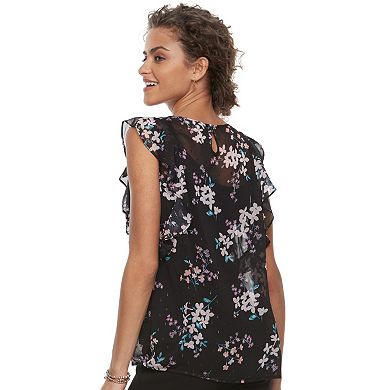 Juniors' Candie's® Floral Ruffle Top