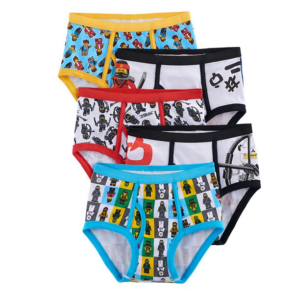 Boys 4 8 Lego Ninjago 5 Pack Briefs