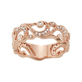 10k Rose Gold 1/4 Carat T.W. Diamond Filigree Ring