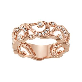 10k Rose Gold 1/4 Carat T.W. Diamond Filigree Ring