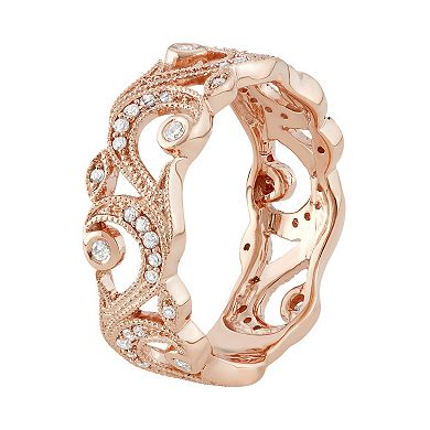 10k Rose Gold 1/4 Carat T.W. Diamond Filigree Ring