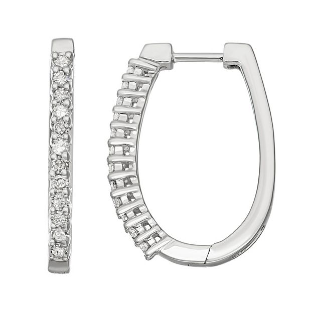 Men's 1/2 CT. T.W. Diamond Hoop Earrings in 10K Gold