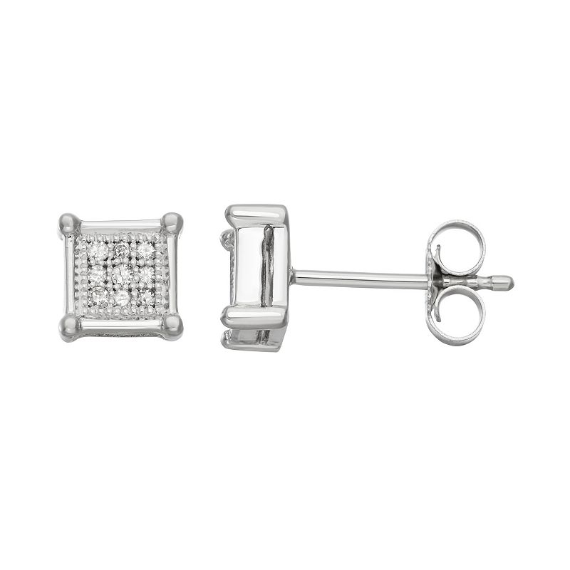 33518726 10k White Gold 1/10 Carat T.W. Diamond Square Stud sku 33518726