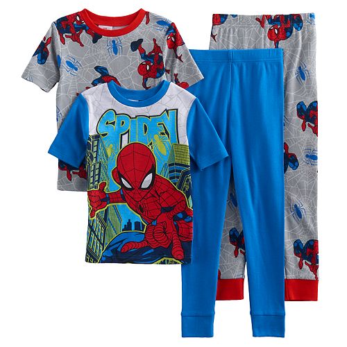 Boys 4-10 Spider-Man Glow-In-The-Dark 4-Piece Pajamas