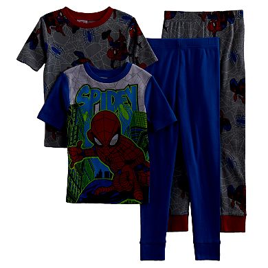 Boys 4-10 Spider-Man Glow-In-The-Dark 4-Piece Pajamas