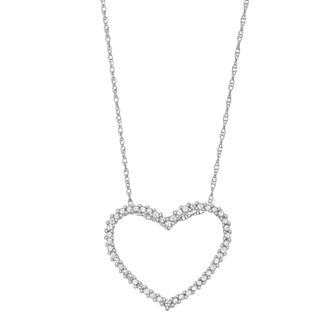 HDI 10k White Gold 1/4 Carat T.W. Diamond Heart Pendant