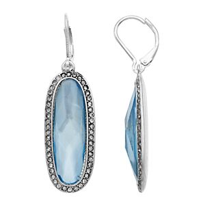 Dana Buchman Blue Oval Halo Drop Earrings