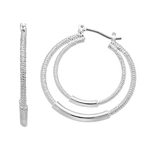 Dana Buchman Textured Double Hoop Earrings