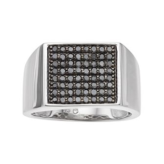 Gold LLC Men's Sterling Silver 3/4 Carat T.W. Black Diamond Ring