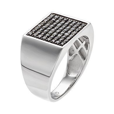 Men's Sterling Silver 3/4 Carat T.W. Black Diamond Ring