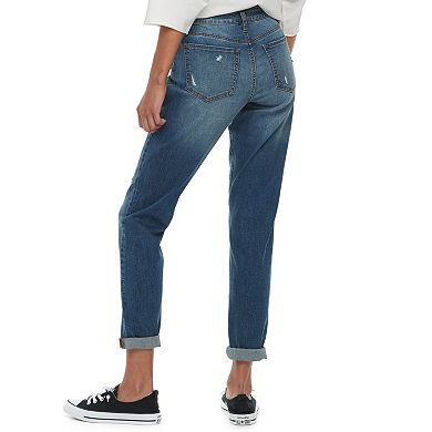 Juniors' Tinseltown Mid-Rise Rip & Repair Floral Roll-Cuff Ankle Skinny Jeans 