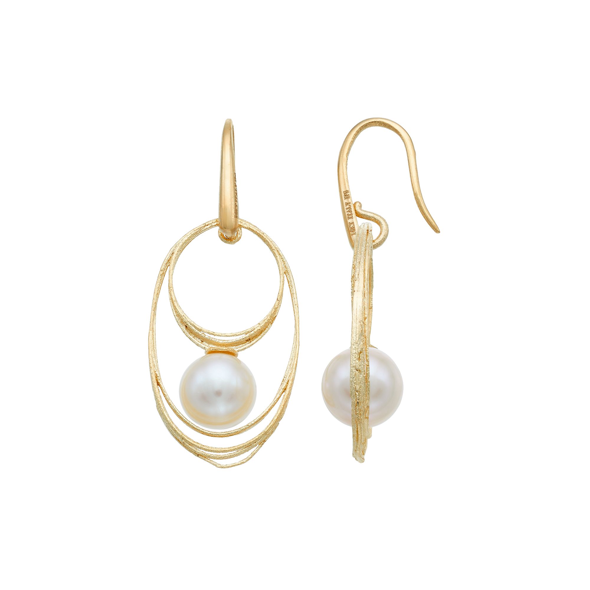PearLustre by Imperial 14k Gold Freshwater Cultured Pearl Hoop Drop Earring