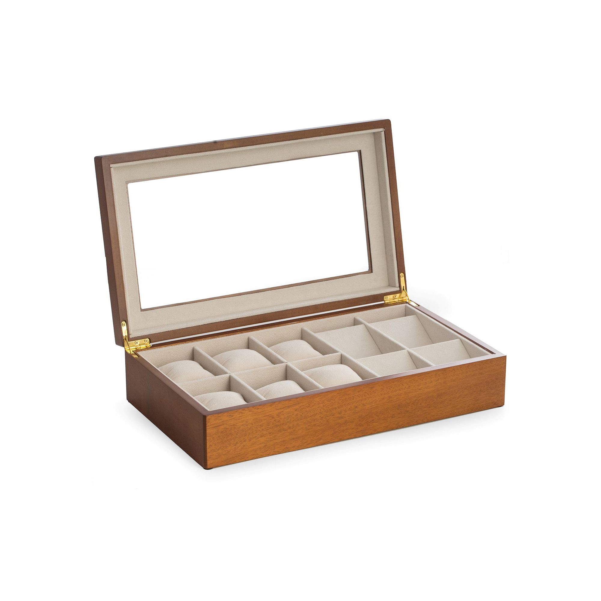 Bey-Berk Cherry Wood Watch Storage Box, Brown