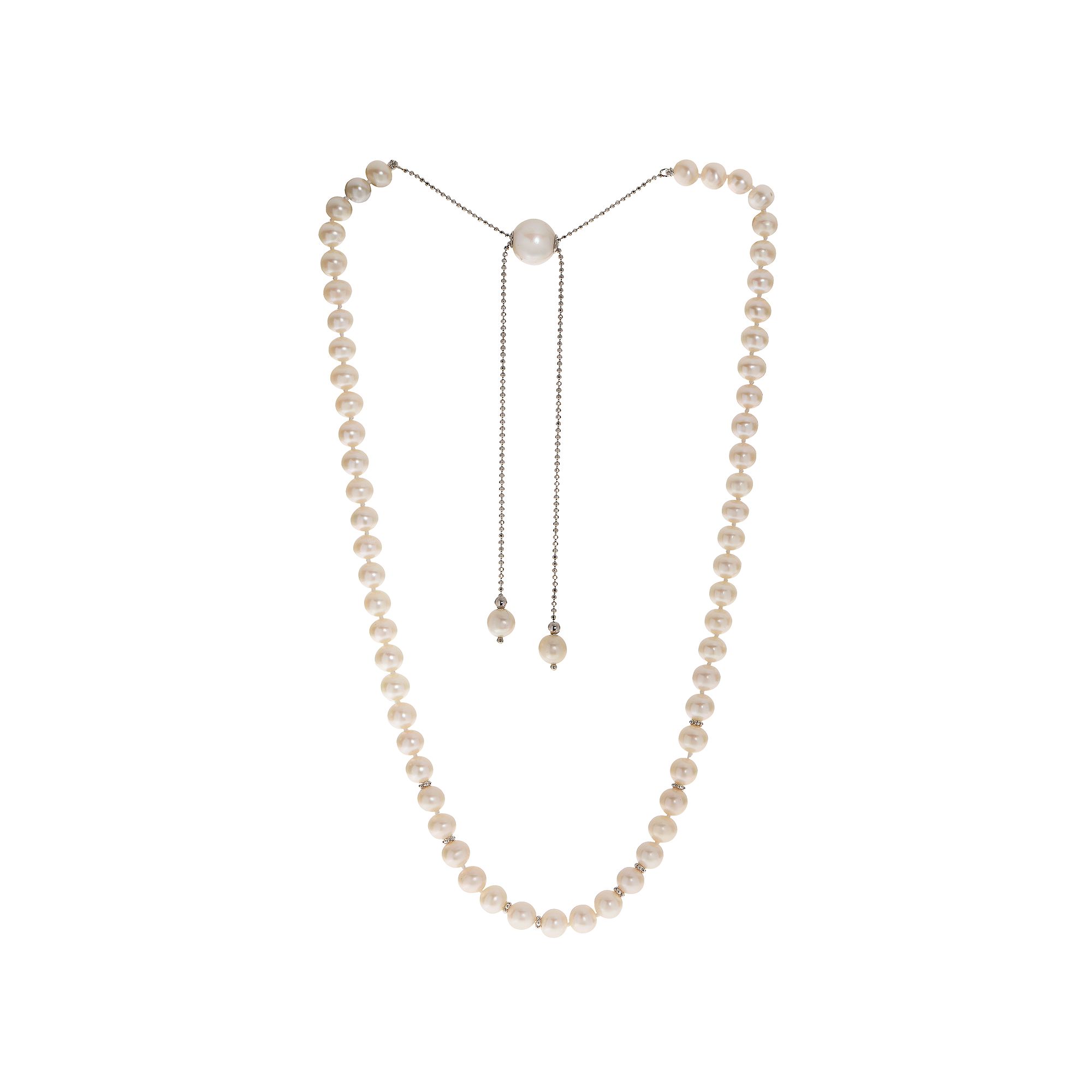 PearLustre by Imperial Sterling Silver Freshwater Cultured Pearl Bolo Neck