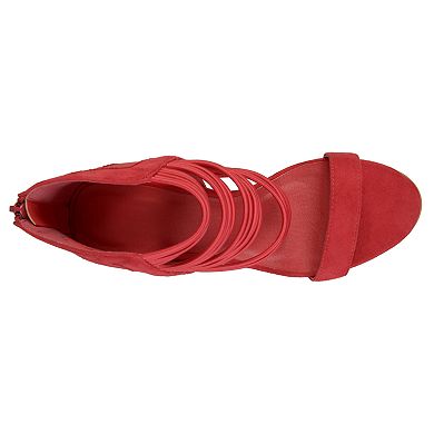 Journee Collection Multi-Strap Open Toe Women's Wedge Heels
