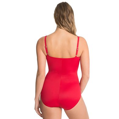 Women's Croft & Barrow® Bust Minimizer Twist-Front One-Piece Swimsuit 