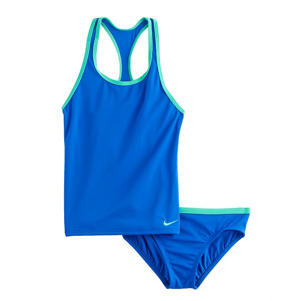 Girls Nike 2-pc. Racerback Tankini Swimsuit Set