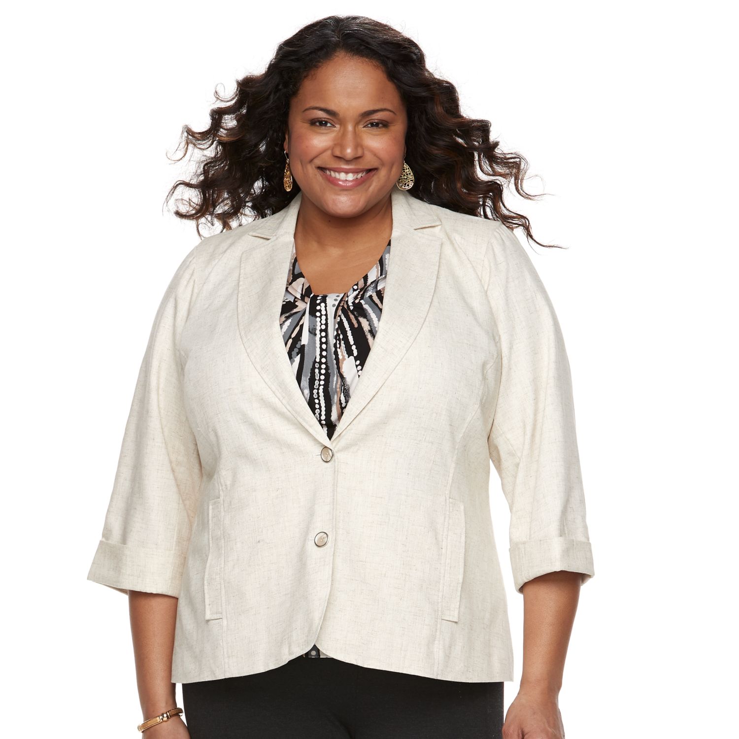 plus size linen jacket