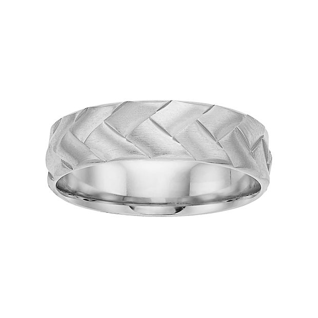 Men s Sterling Silver Braided Wedding Band