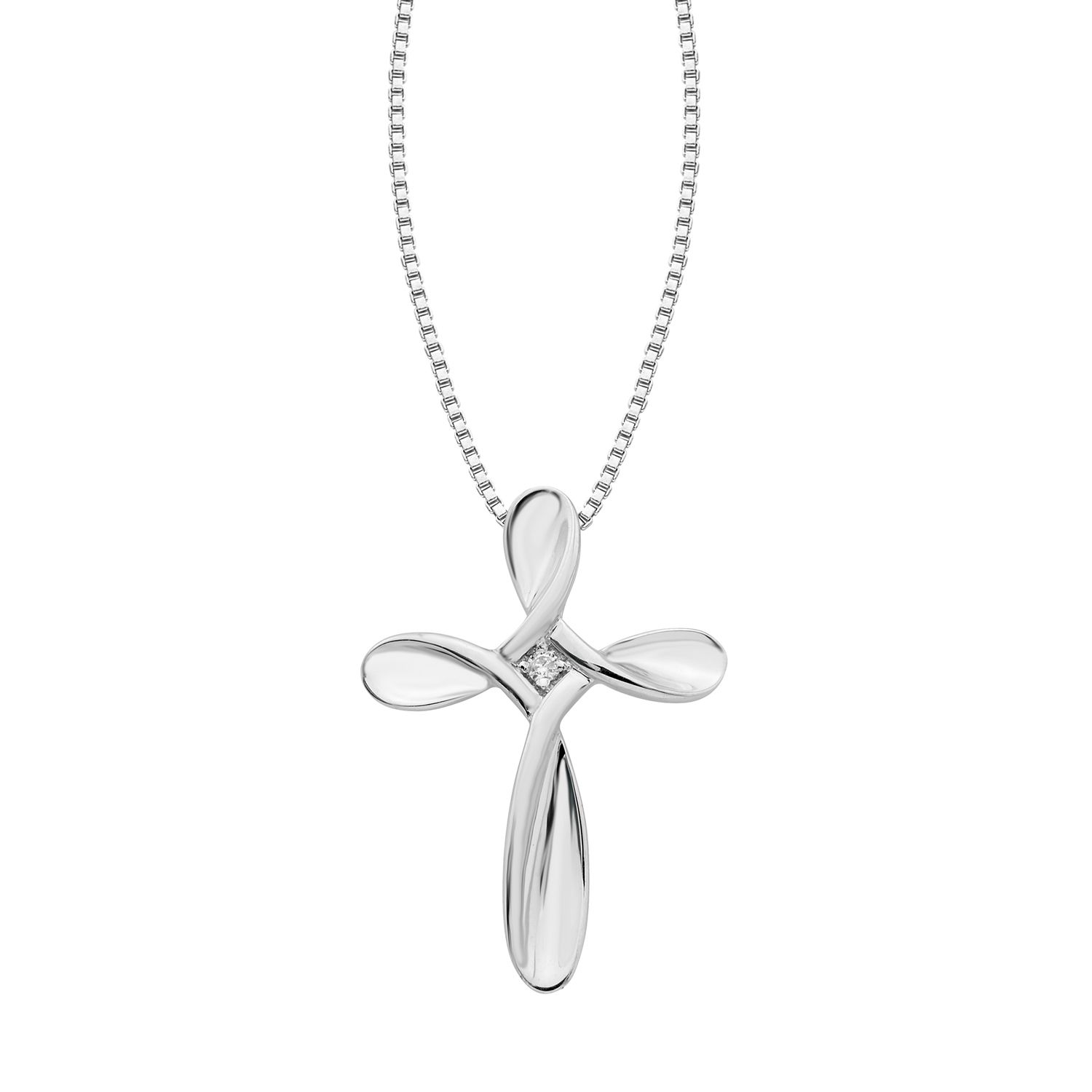 Boston Bay Diamonds Sterling Silver Diamond Accent Cross Pendant