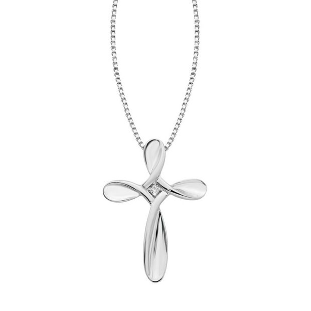 Diamond cross necklace deals kohls