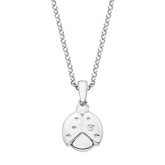 Little Diva Diamonds Kids' Sterling Silver Diamond Accent Ladybug Pendant