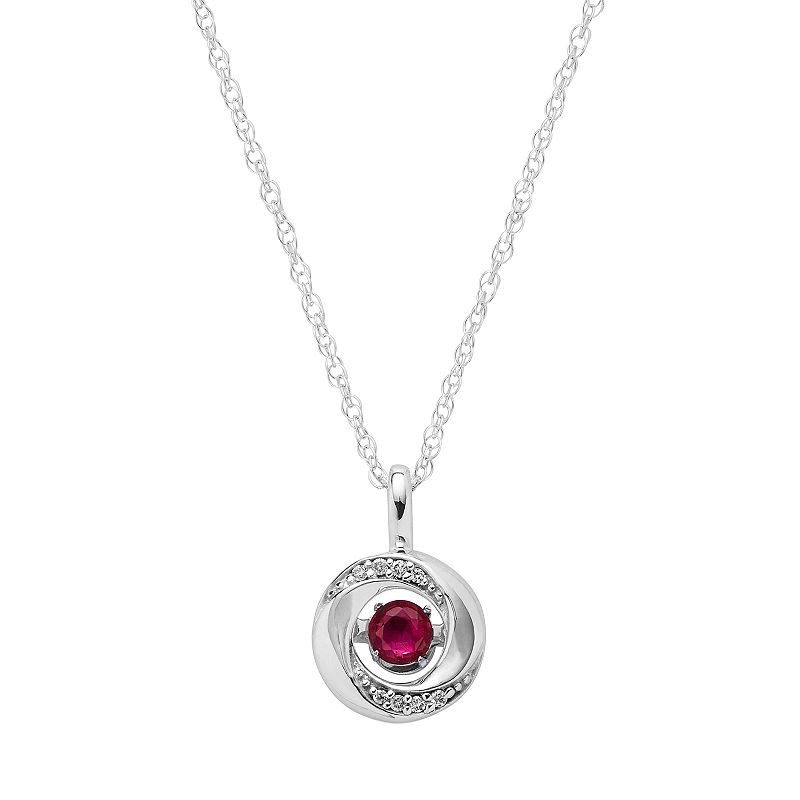 Brilliance in Motion Ruby & Diamond Accent Knot Pendant, Womens, Size: 18