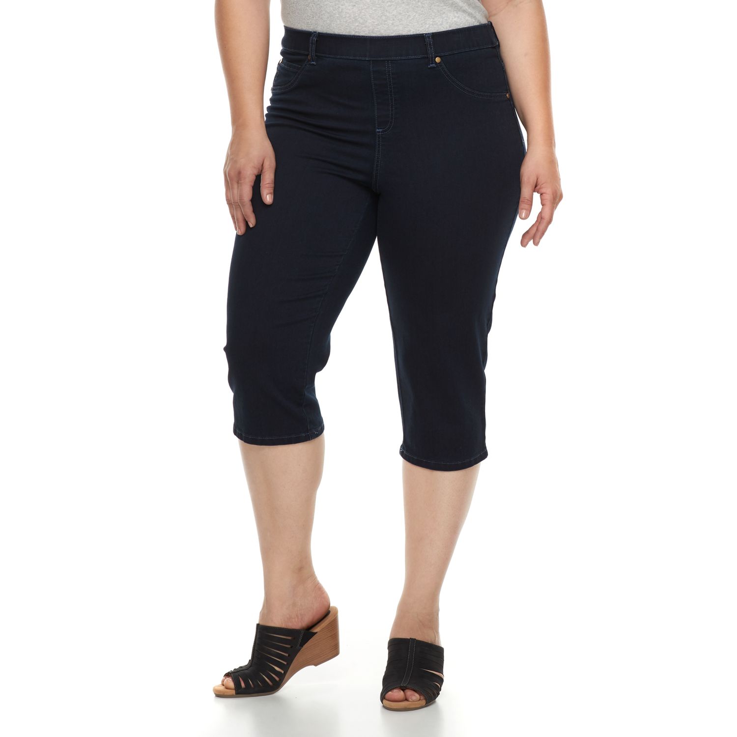 pull on jean capris plus size