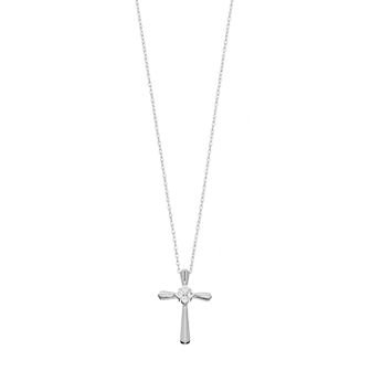 Celebration Gems 10k Gold 1/10 Carat T.W. Diamond Cluster Cross Pendant
