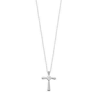 Celebration Gems 10k Gold 1/10 Carat T.W. Diamond Cluster Cross Pendant