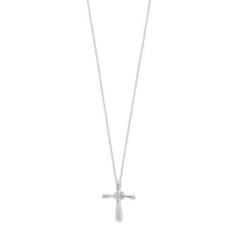 Celebration Gems 10k Gold 1/10 Carat T.W. Diamond Cluster Cross Pendant