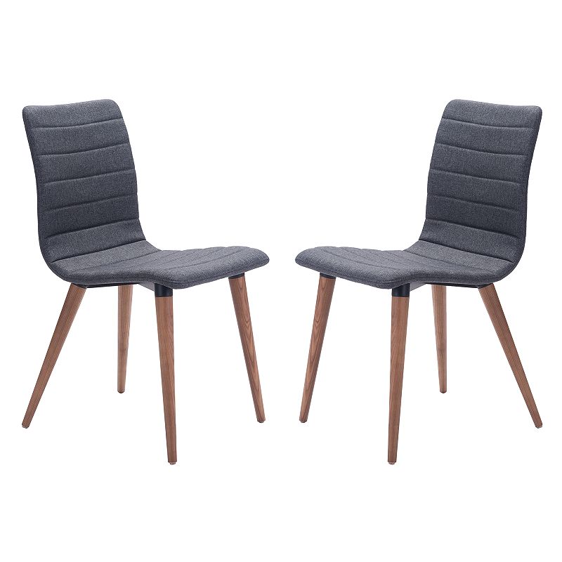 Zuo Modern Mid-Century Dining Chair 2-piece Set, Grey