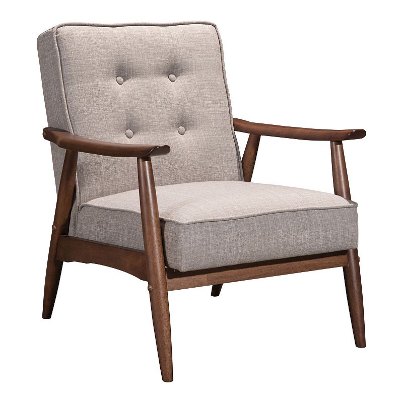 Zuo Modern Rocky Mid-Century Arm Chair, Grey