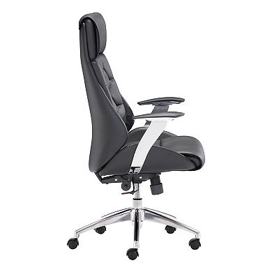 Zuo Modern Boutique Faux-Leather Adjustable Desk Chair 