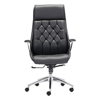 Zuo Modern Boutique Faux-Leather Adjustable Desk Chair 