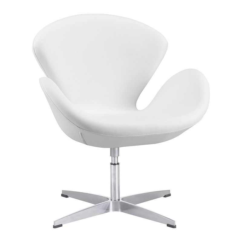 49198847 Zuo Modern Pori Arm Accent Chair, White sku 49198847