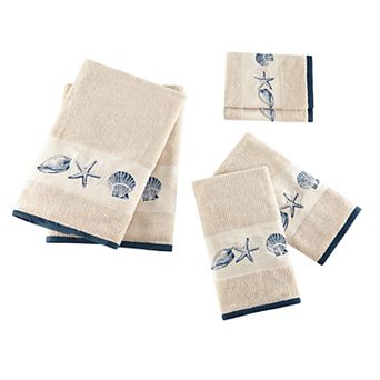 Madison Park Nantucket Embroidered Jacquard Coastal 6 pc Bath Towel Set