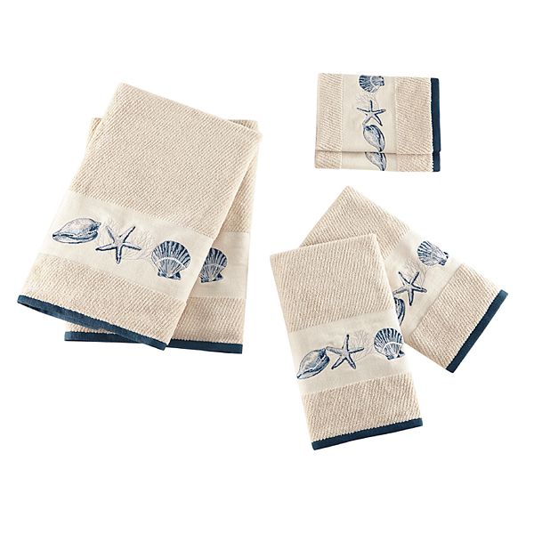 Shop Serene Embroidered Cotton Jacquard 6 Piece Towel Set Green