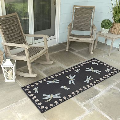 Liora Manne Frontporch Framed Dragonfly Indoor Outdoor Rug