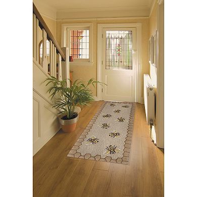 Liora Manne Frontporch Framed Honeycomb Bee Indoor Outdoor Rug